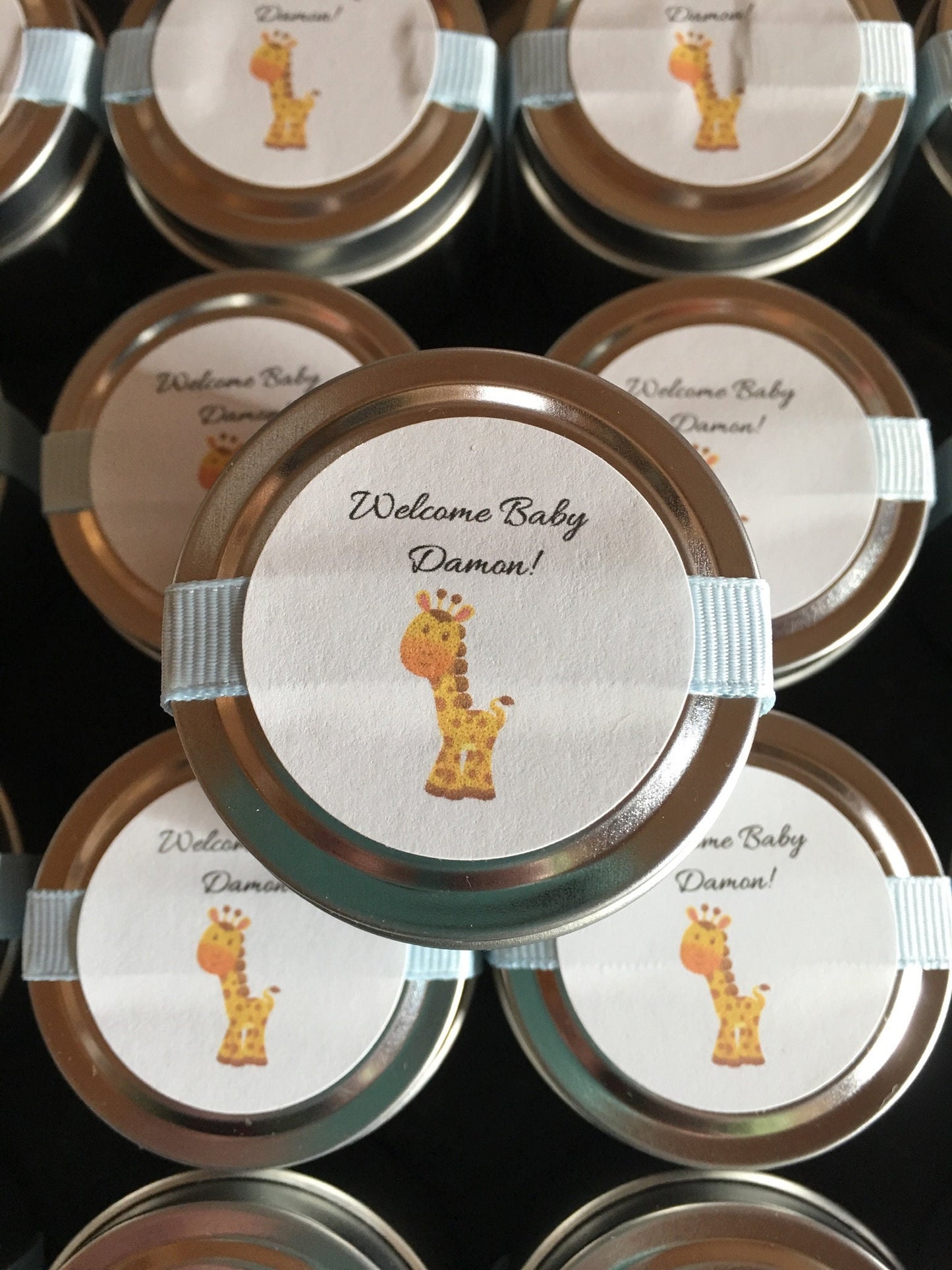 Wedding Favor Candle Tin 2oz Jar-Wedding-Baby-Bridal Shower-Soy Candle Favor Belle Savon Vermont