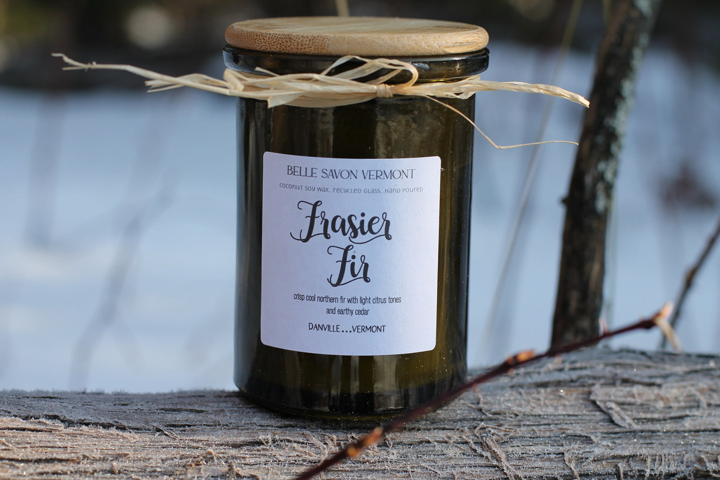 Vermont Candle Gift Set - 6oz Recycled Jar in Keepsake VT Handmade Wooden Box-Vermont Candle- Hand-poured coconut Soy Wax Blend Candle