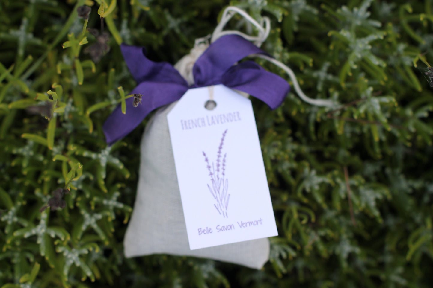 French Lavender Sachets with Letterpress Hangtag-Favors-Gifts-Home Care- Belle Savon Vermont