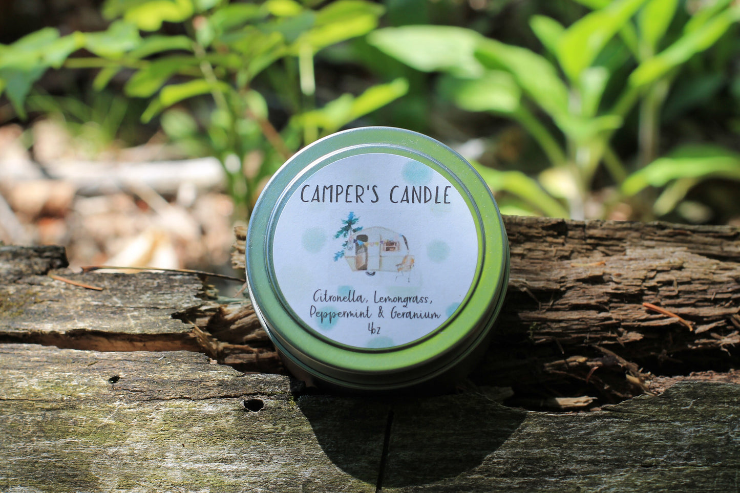 Camper Candle, Citronella Candle, Stop Bugging Me, Wood Wick Candle Tin, Vermont Travel Candle