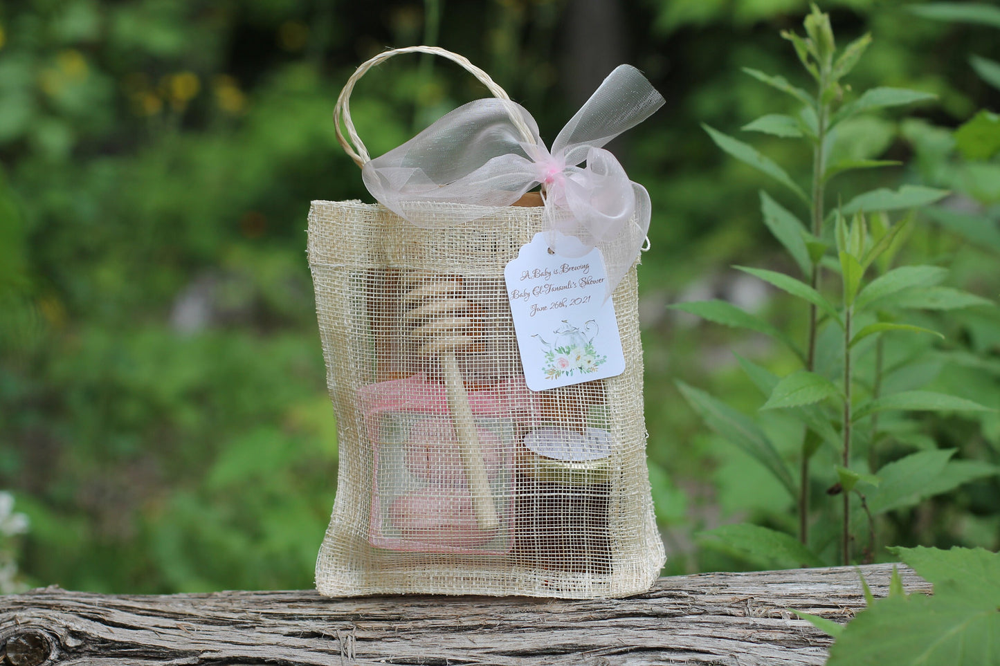 Tea Party Favor-Shortbread/Macaron and Honey-Wedding-Bridal Shower-Baby Shower-Belle Savon Vermont