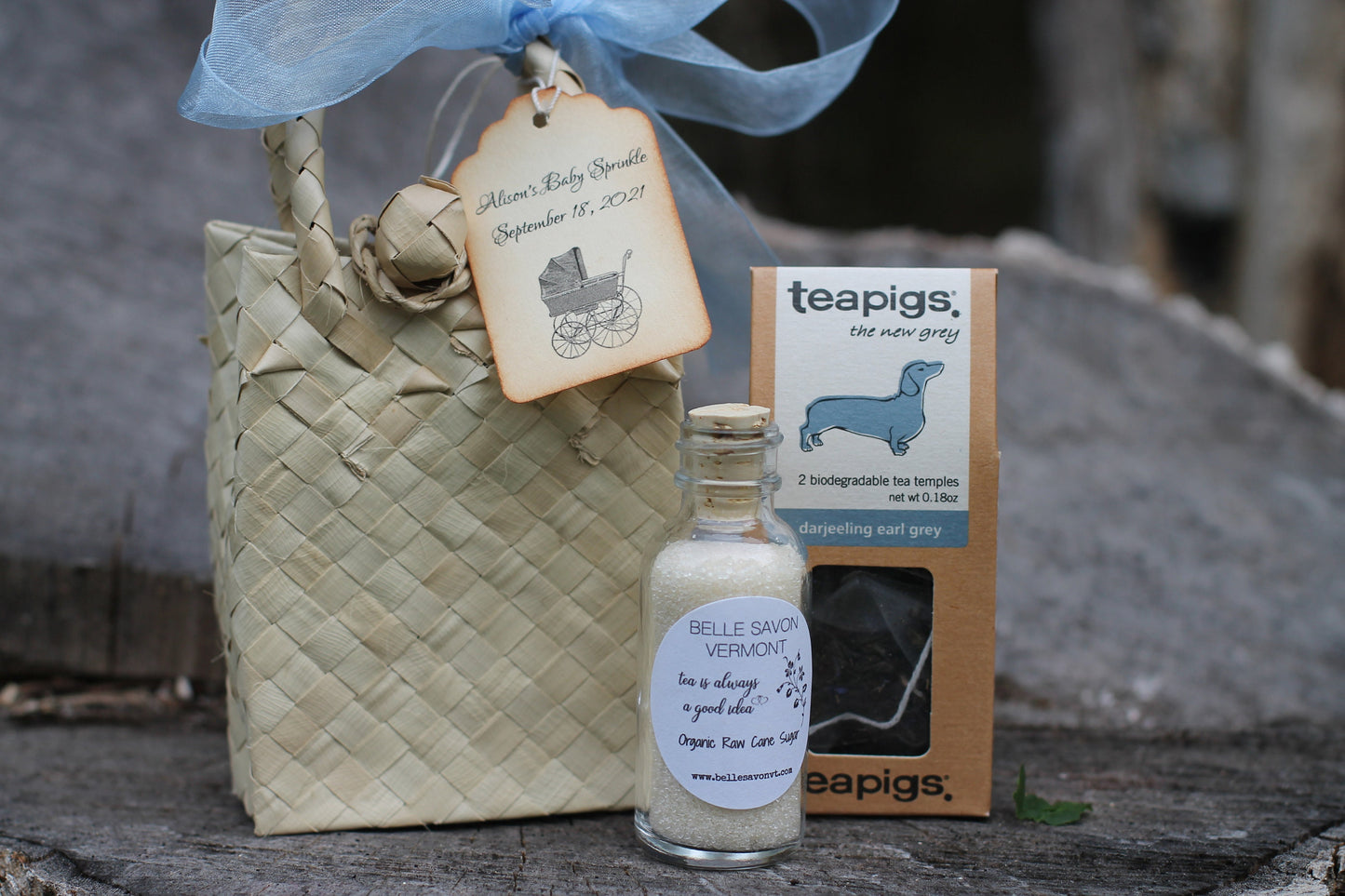 Tea Party Favor - Tea Party Bridal Shower-Tea Party Baby Shower-Organic Sugar & Tea - Wedding-Bridal Shower-Baby Shower-Belle Savon Vermont
