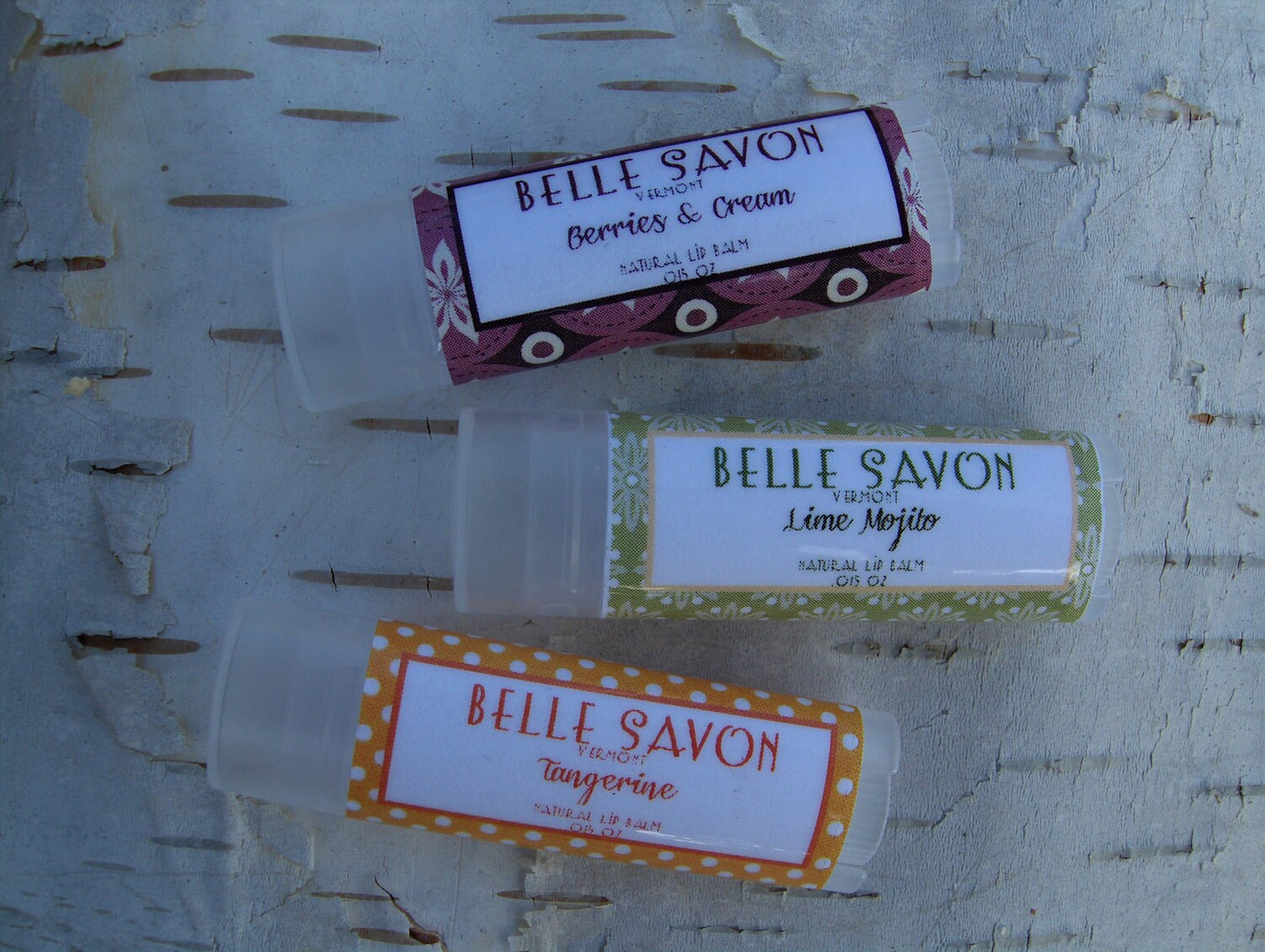 All Natural Lip Balm-Favors-Gifts-Maple,Boysenberry, Chai, Pumpkin,Pomegranate-Belle Savon Vermont
