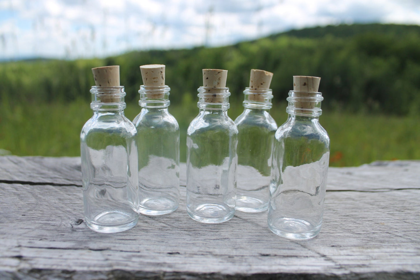 Tiny Flint Glass Bottles with Cork Tops-1oz and 2oz - Belle Savon Vermont