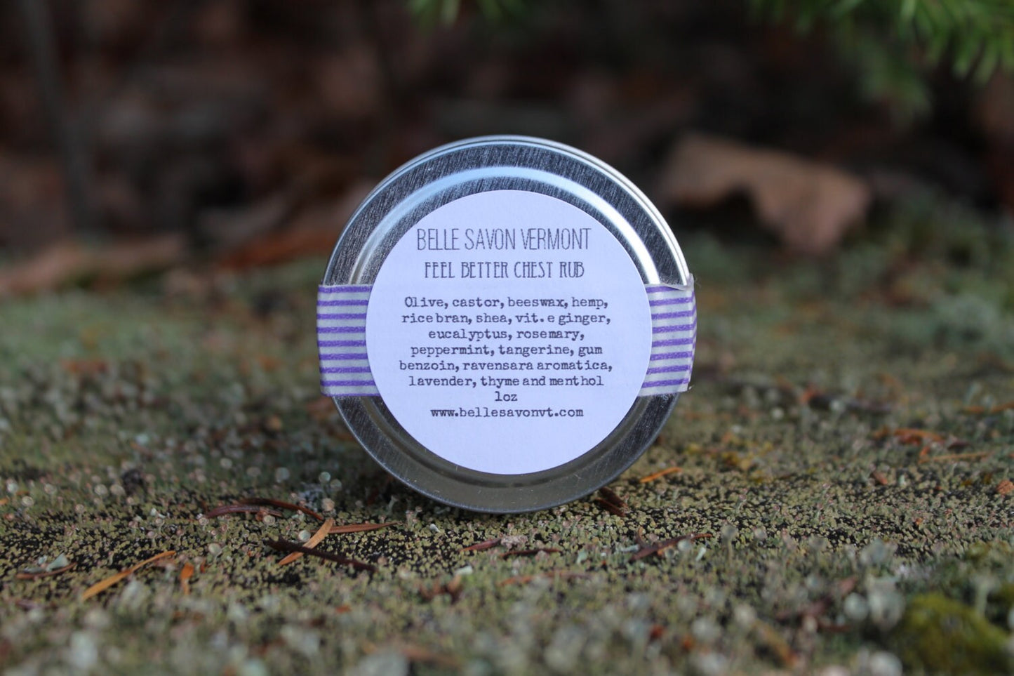 Feel Better Chest Rub 100% Natural- 1oz Travel Size and 2oz Tin-Belle Savon Vermont