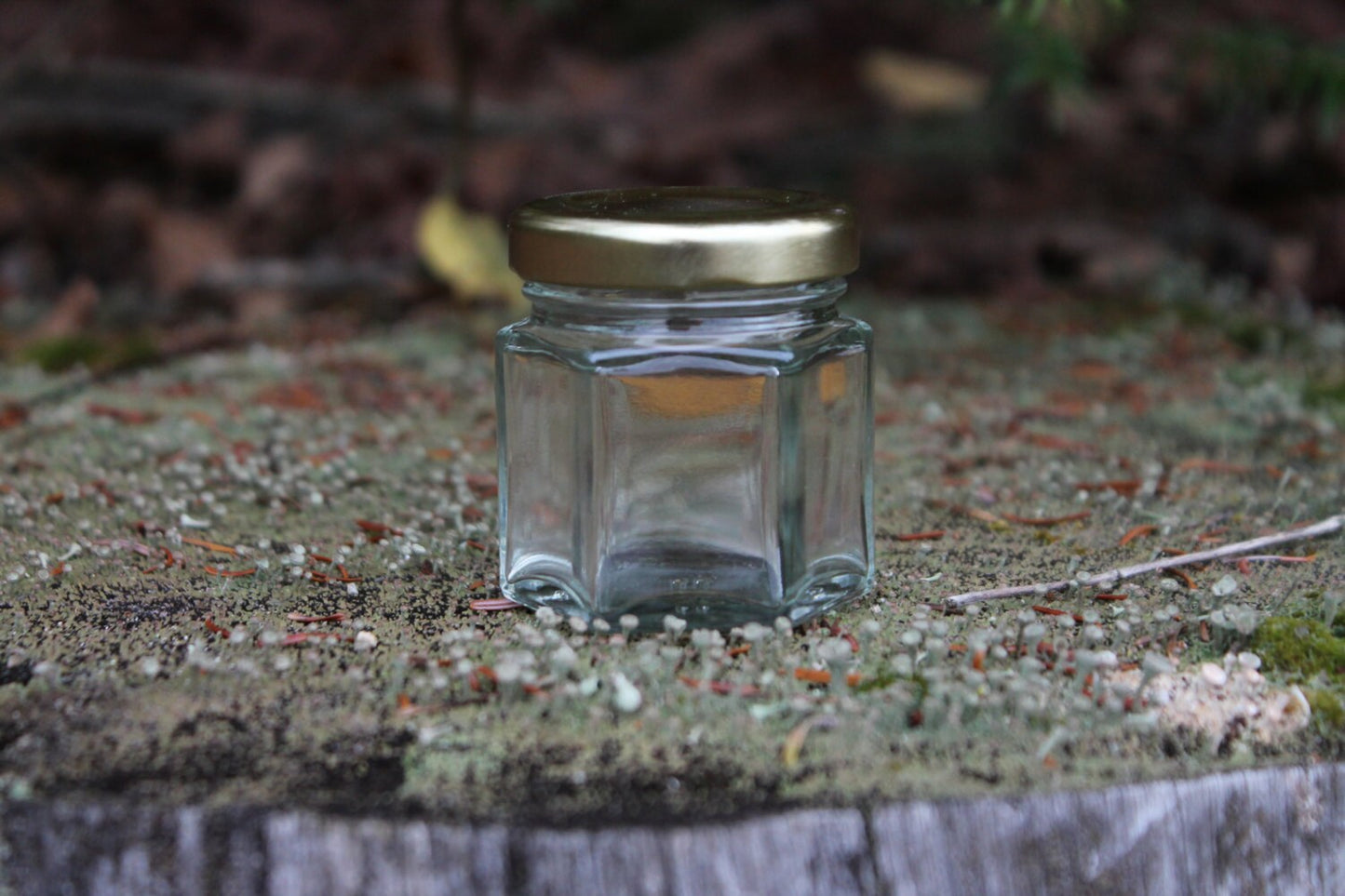 1.5 Ounce Hexagon Jar with Gold Metal Lid--Belle Savon Vermont