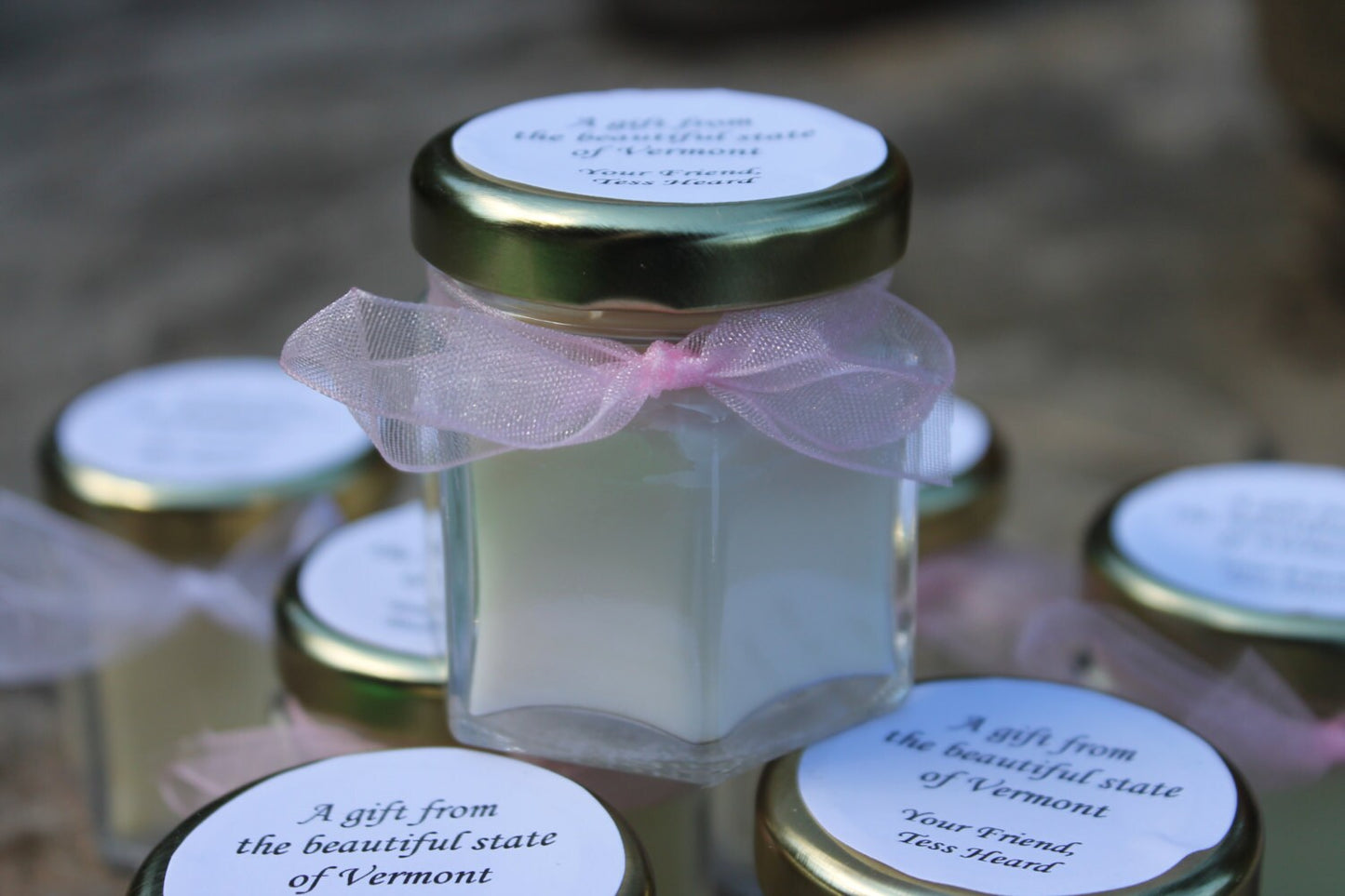 Candle Favor-Wedding-Baby Shower-Bridal Shower-Wedding Favor Jar- Belle Savon Vermont