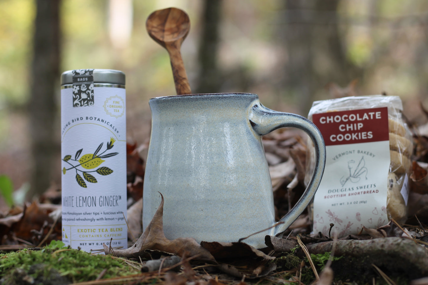 Vermont Gift Set, Vermont Pottery, Tea Time Set, Hygge Self care Set, Vermont Gift Basket, Tea and Pottery