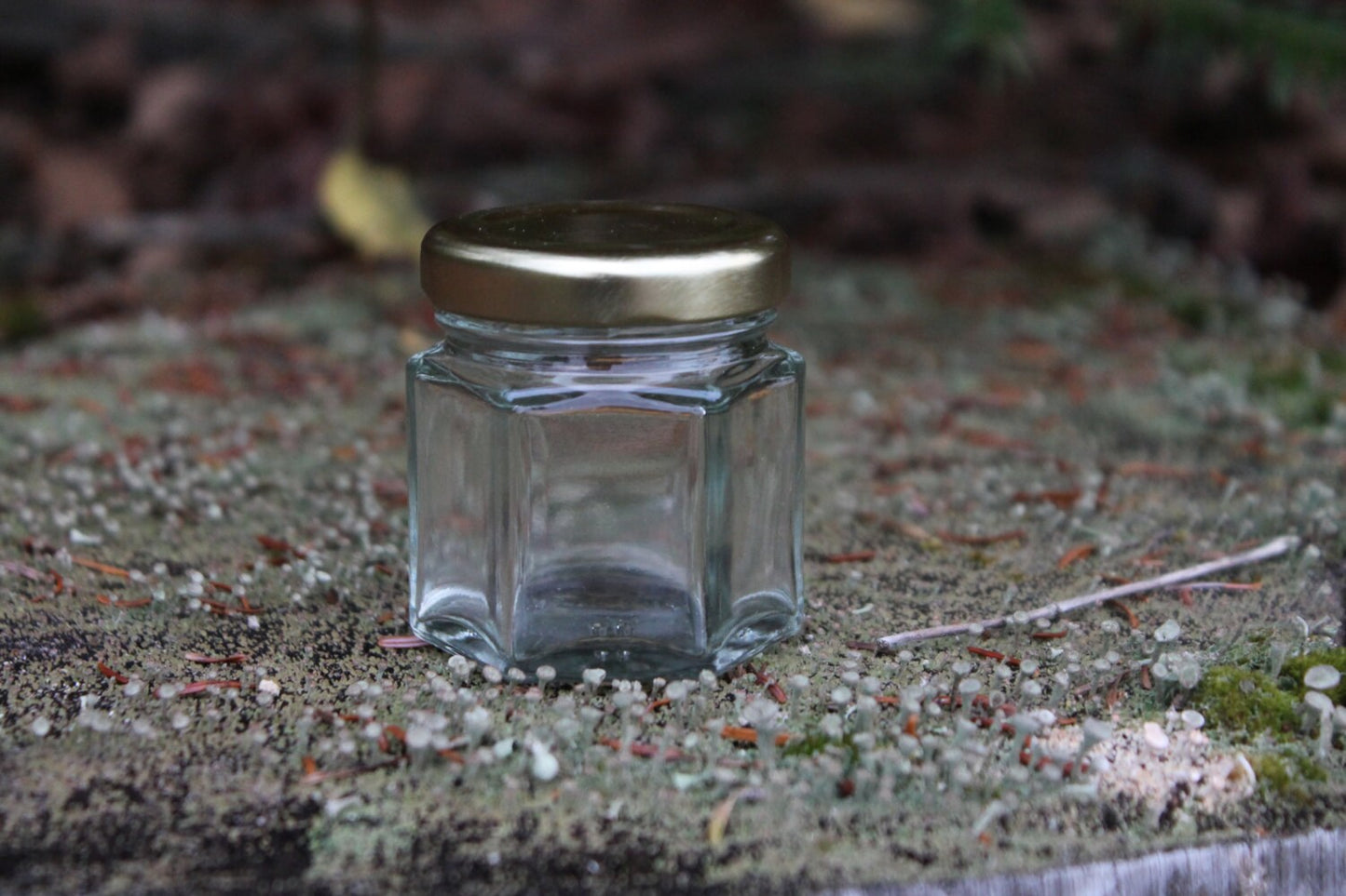 1.5 Ounce Hexagon Jar with Gold Metal Lid--Belle Savon Vermont