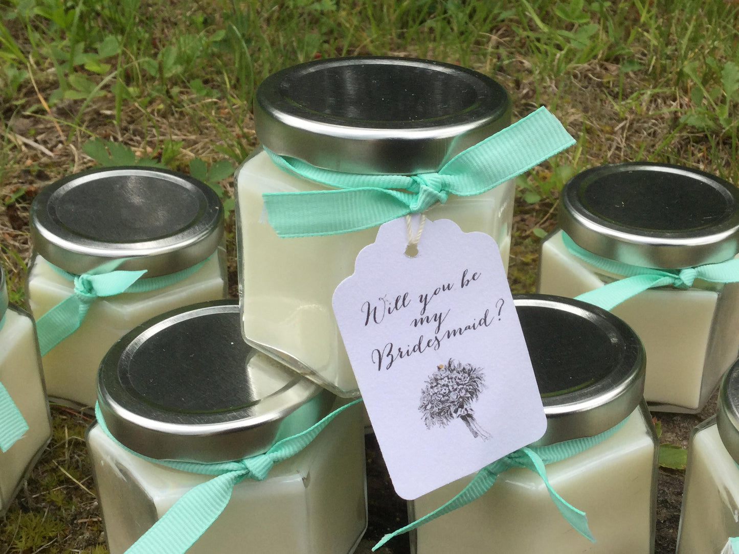Candle Jar Favor 4oz-Bridesmaid Gift-Shower Favor-Wedding Favor- Belle Savon Vermont