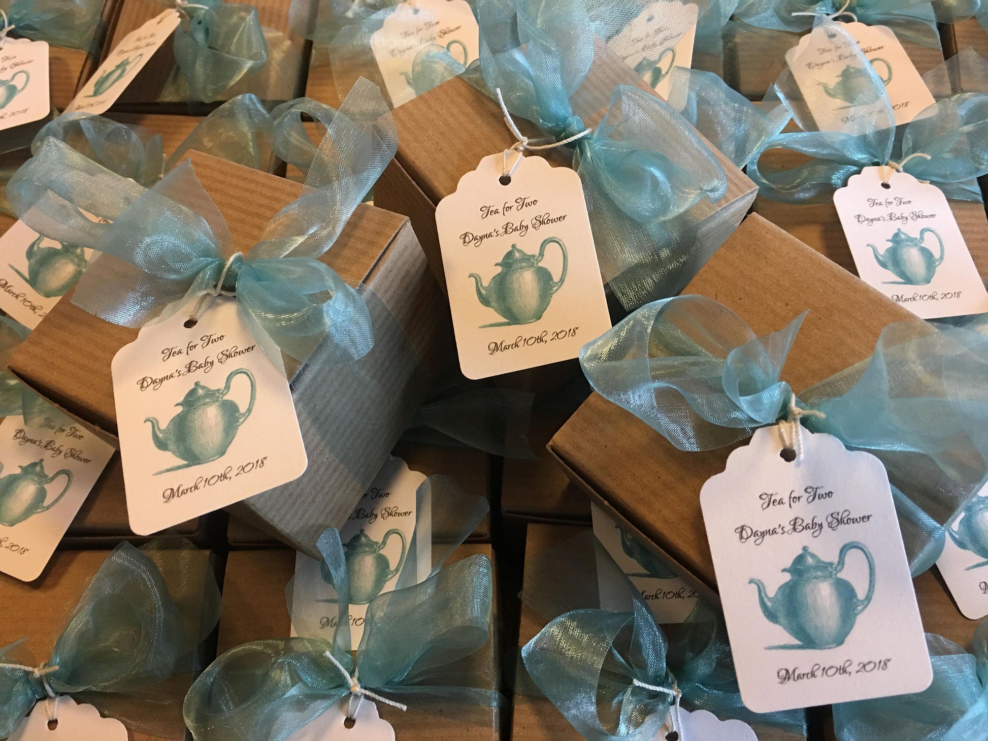 Tea Party Favor-Organic Sugar & Tea -Single Set - Wedding-Bridal Shower-Baby Shower-Belle Savon Vermont