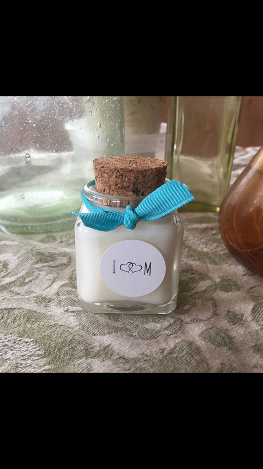 Wedding Favor Candle Square Recycled Glass Jar with Cork-Wedding-Baby-Bridal Shower-Soy Candle Favor Belle Savon Vermont