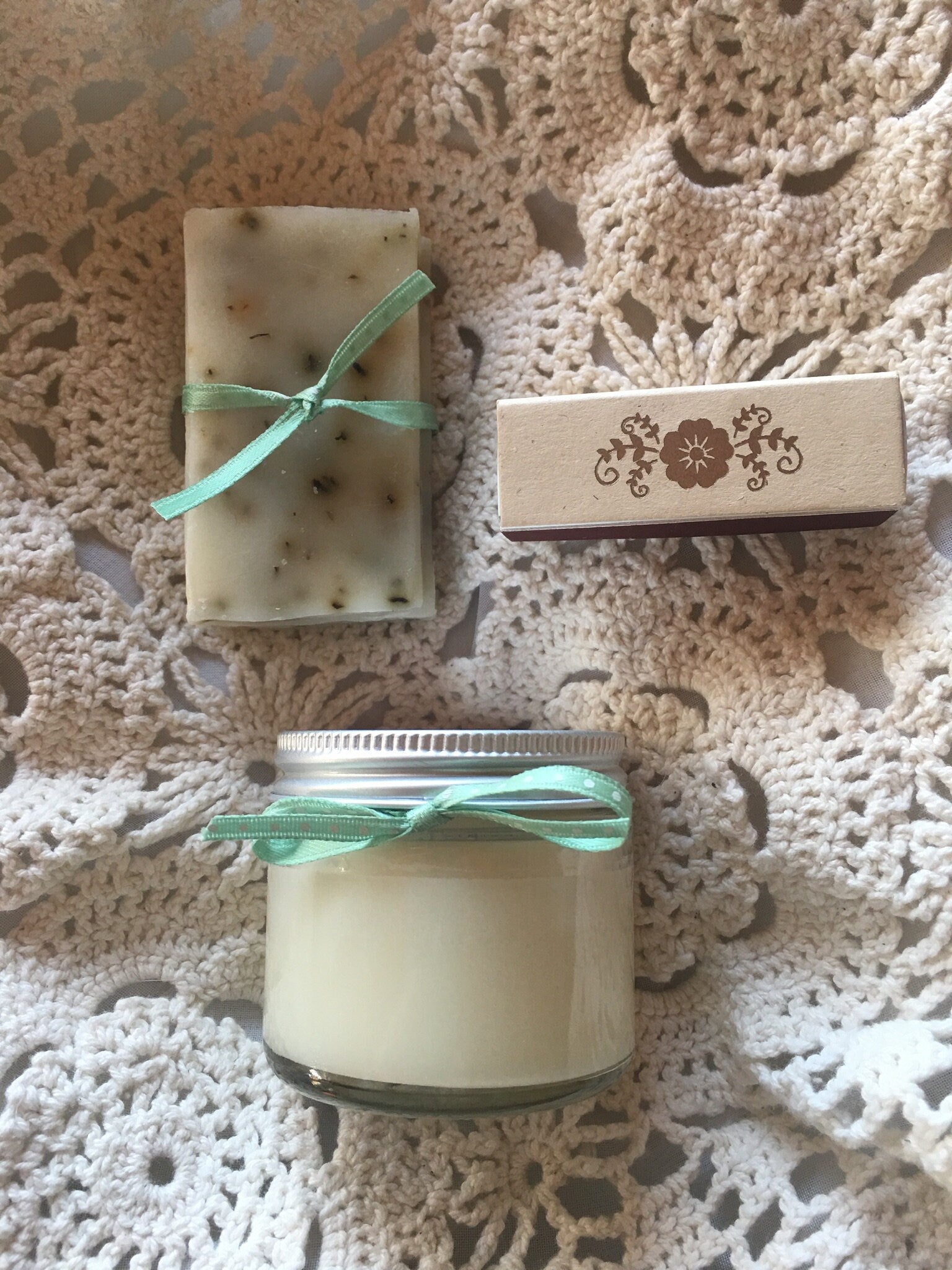 Artisan Soap and Soy Candle Gift Set in Vermont Wooden Box -Bridal Party-Hostess Gift--Belle Savon Vermont