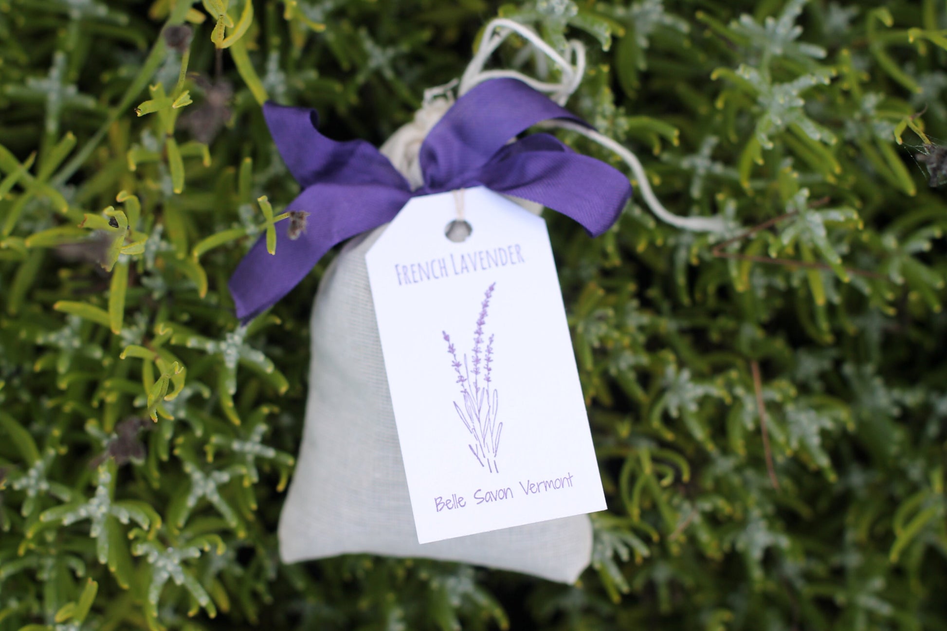 French Lavender Sachets with Letterpress Hangtag-Favors-Gifts-Home Care- Belle Savon Vermont