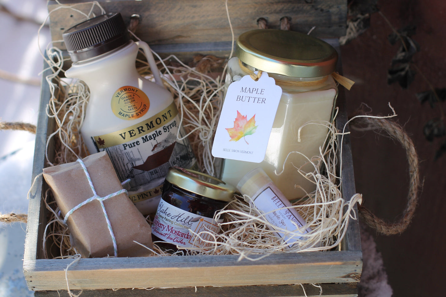 Flavors of Vermont Gift Box Set- Taste of Vermont - Vermont Gift Box-Care Package -Vermont Gift- Homesick for Vermont, Maple Gift