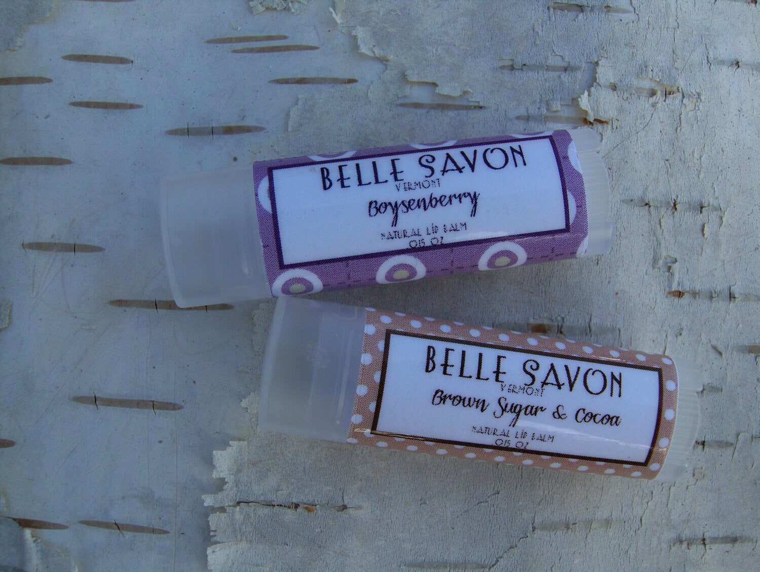All Natural Lip Balm-Favors-Gifts-Maple,Boysenberry, Chai, Pumpkin,Pomegranate-Belle Savon Vermont