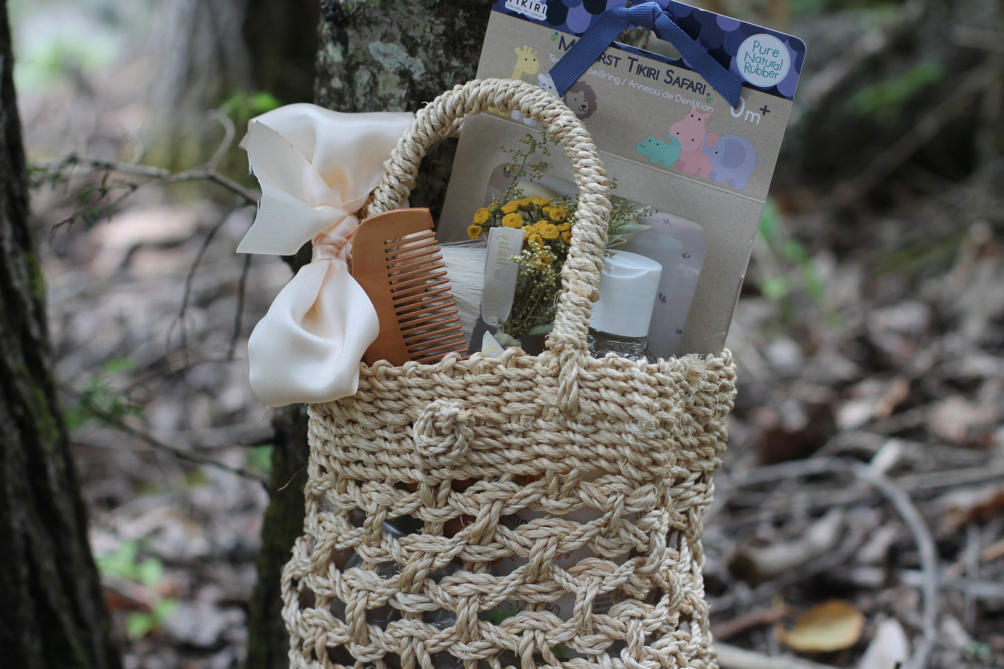 Baby Shower Woven Gift Bag, Welcome Baby, Newborn Baby Gift Set -Customizable-Vermont Gift