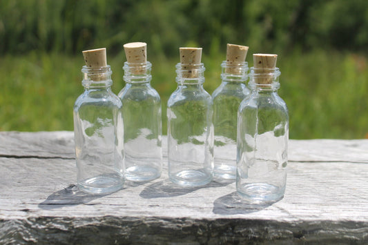 Tiny Flint Glass Bottles with Cork Tops-1oz and 2oz - Belle Savon Vermont