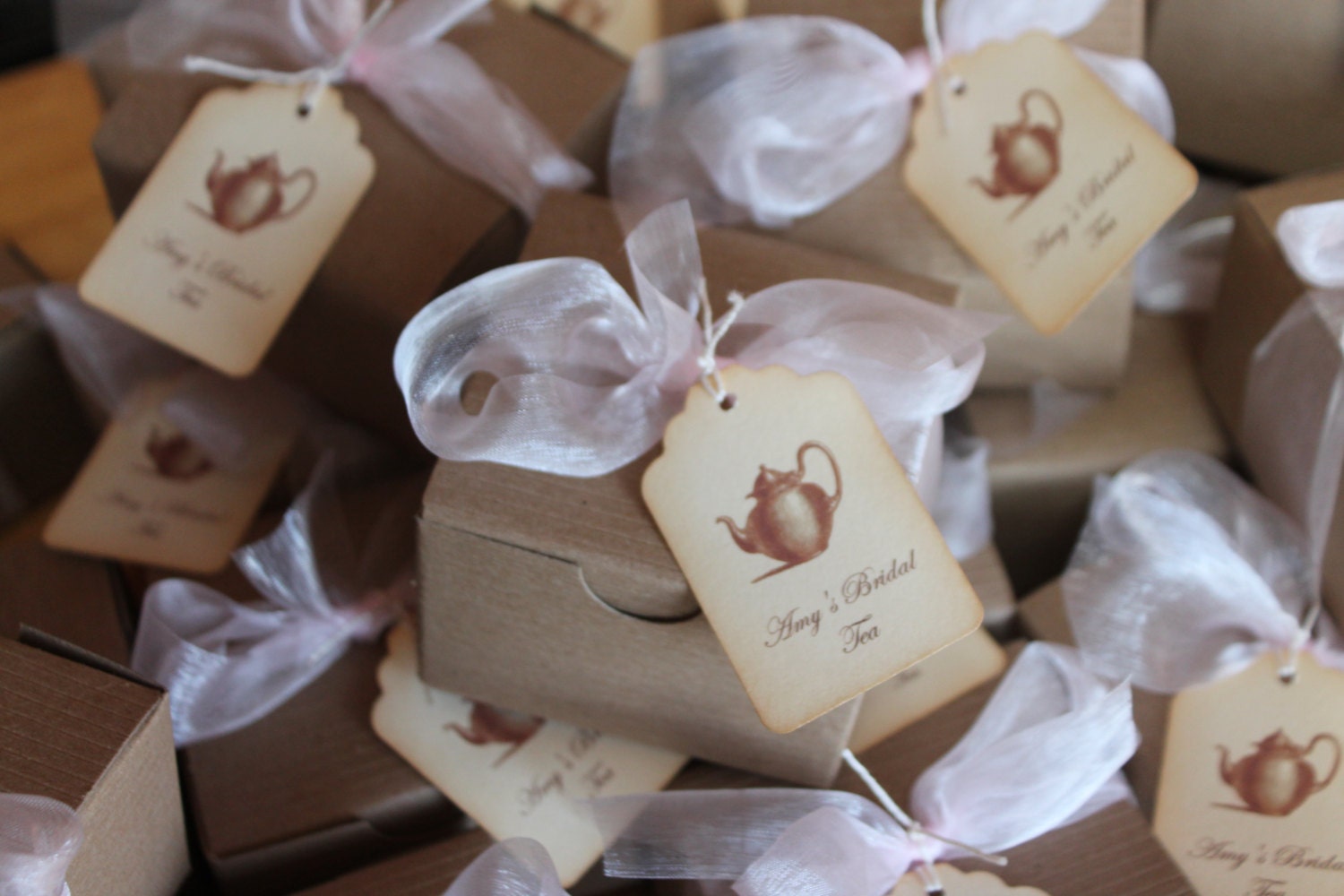 Tea Party Favor-Organic Sugar & Tea -Single Set - Wedding-Bridal Shower-Baby Shower-Belle Savon Vermont