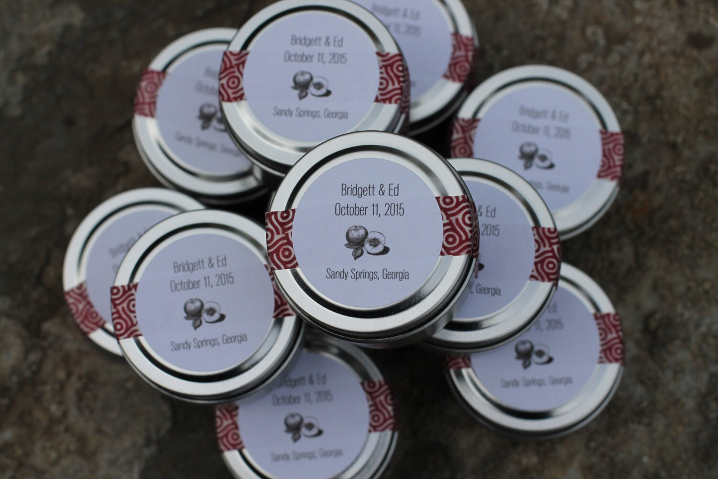 Wedding Favor Candle Tin 2oz Jar-Wedding-Baby-Bridal Shower-Soy Candle Favor Belle Savon Vermont